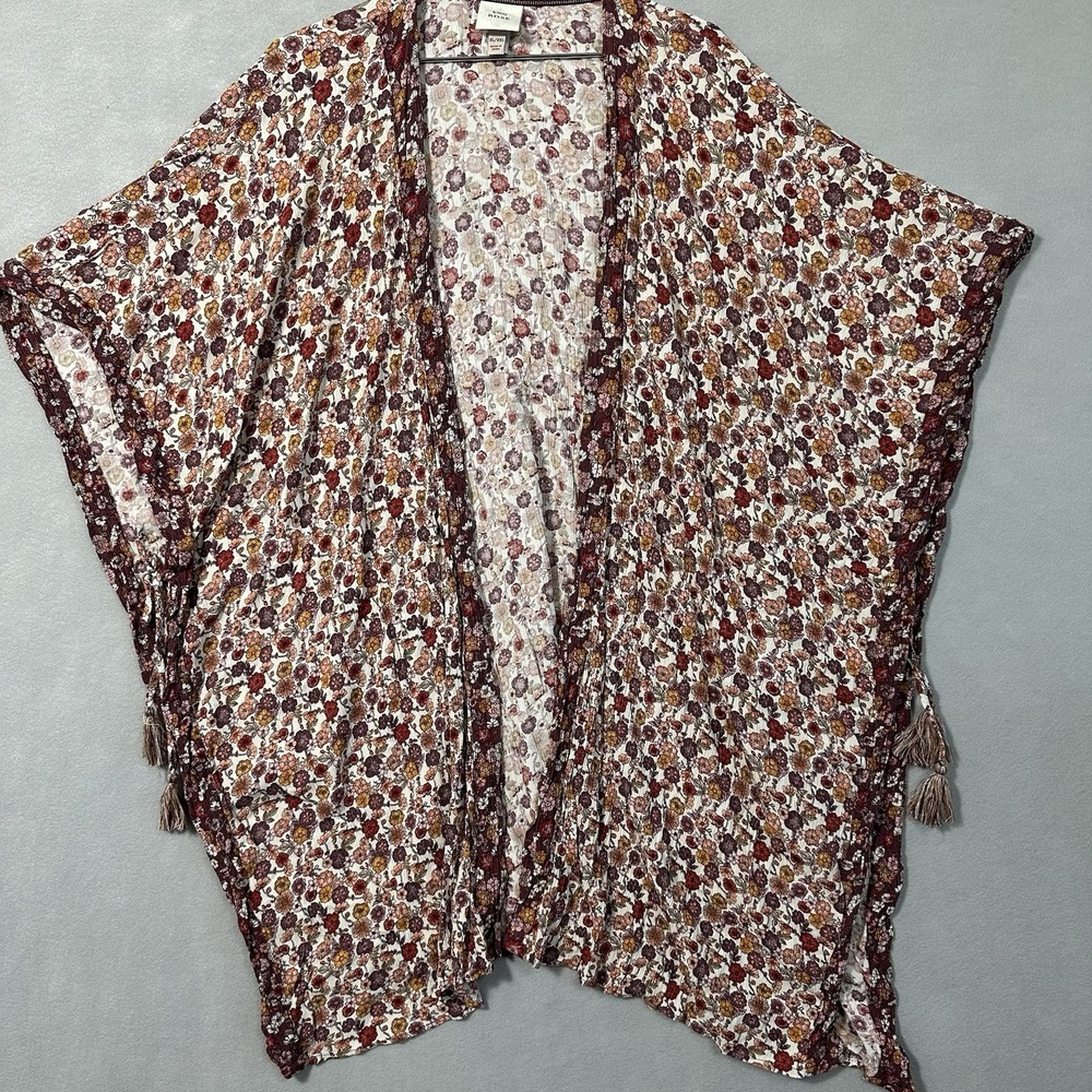 Knox Rose Kimono Cardigan Gauzy Floral Open Front Boho Cottage Core Women XL XXL